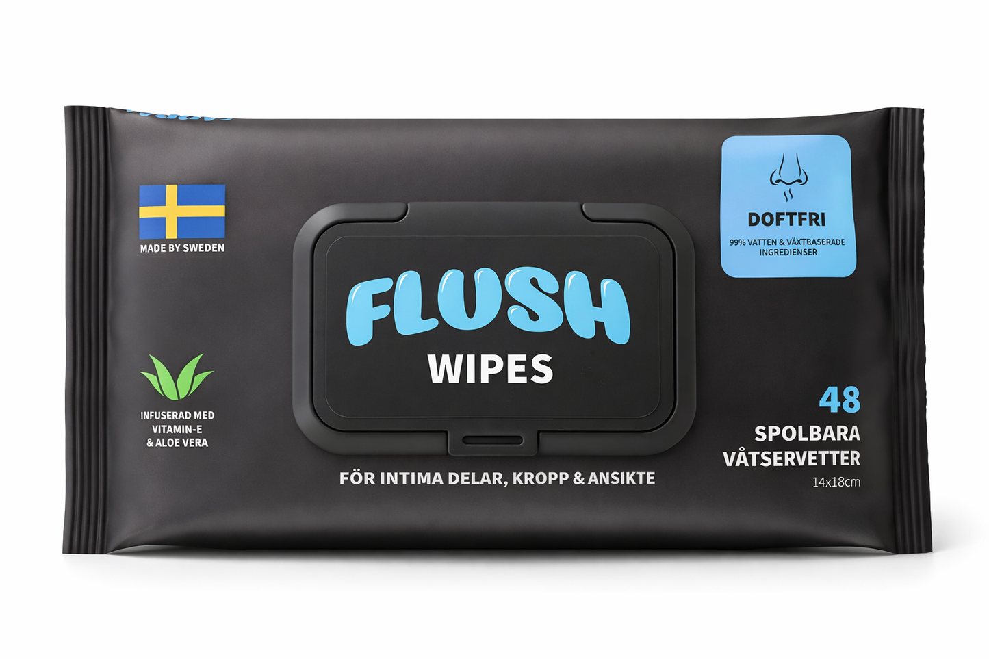 FLUSHWIPES SPOLBARA VÅTSERVETTER